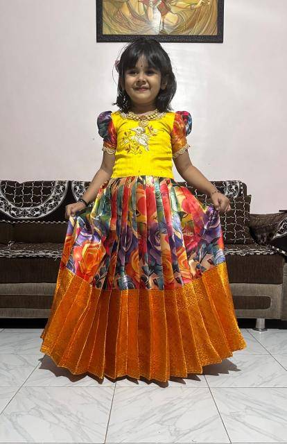 kids gown kanjivaram silk Kids clothing wholesale Surat